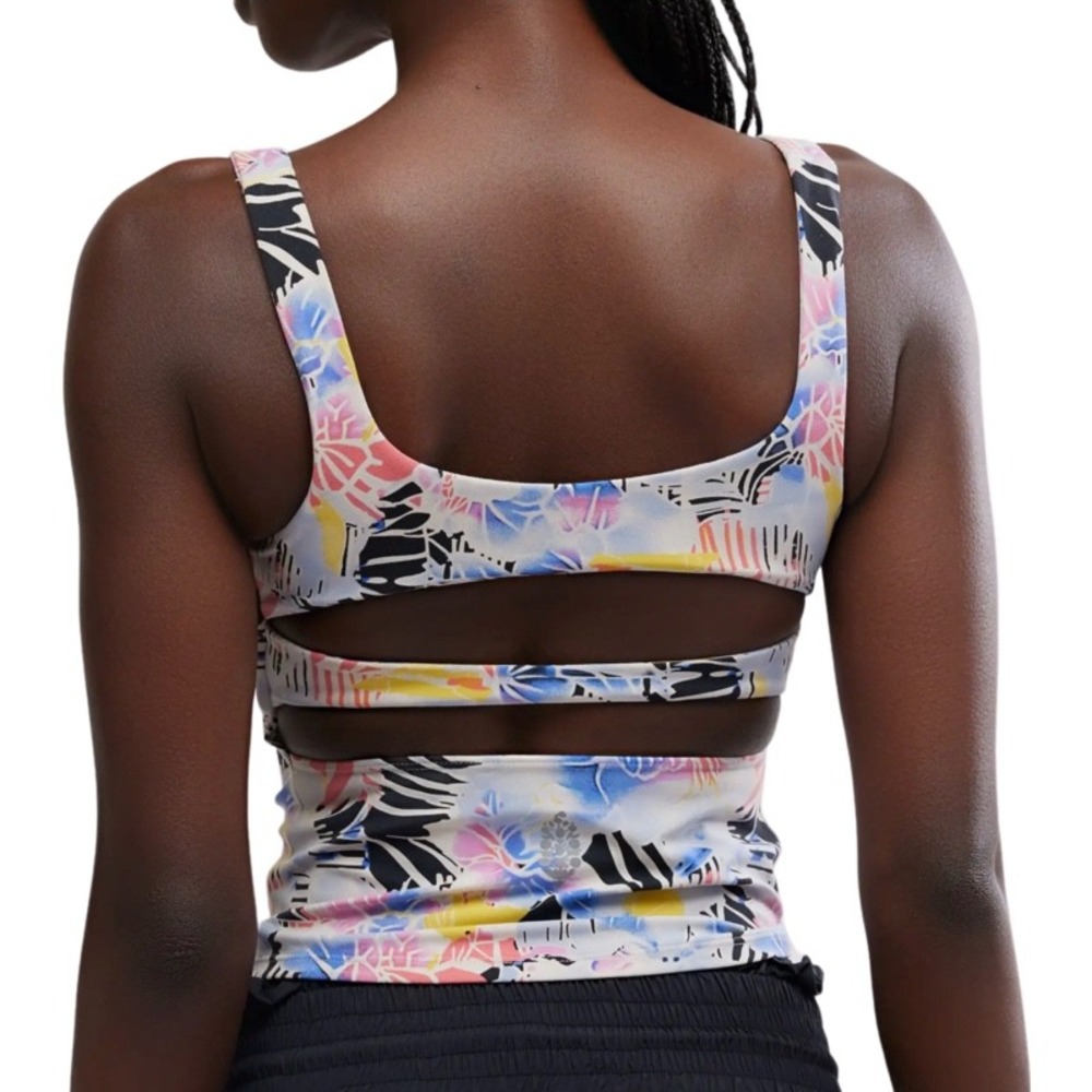 FREE PEOPLE MOVEMENT NEW XL Never Better Tank Top Mystic Floral Combo Cutout